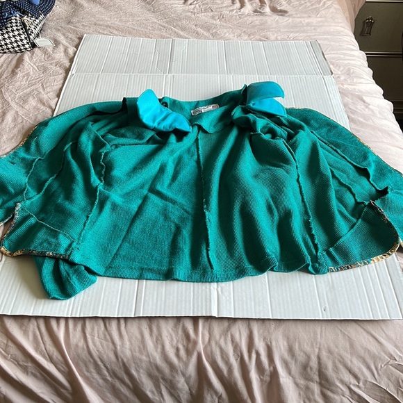 Pablo Collection Turquoise Teal Button Blazer Suit Jacket size 12 - Picture 6 of 17